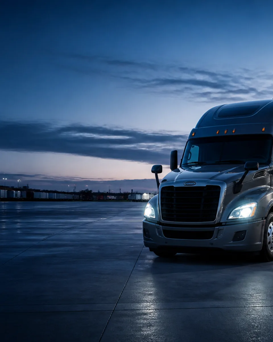Tractor trailer outside a trucking facility representing local carrier hiring