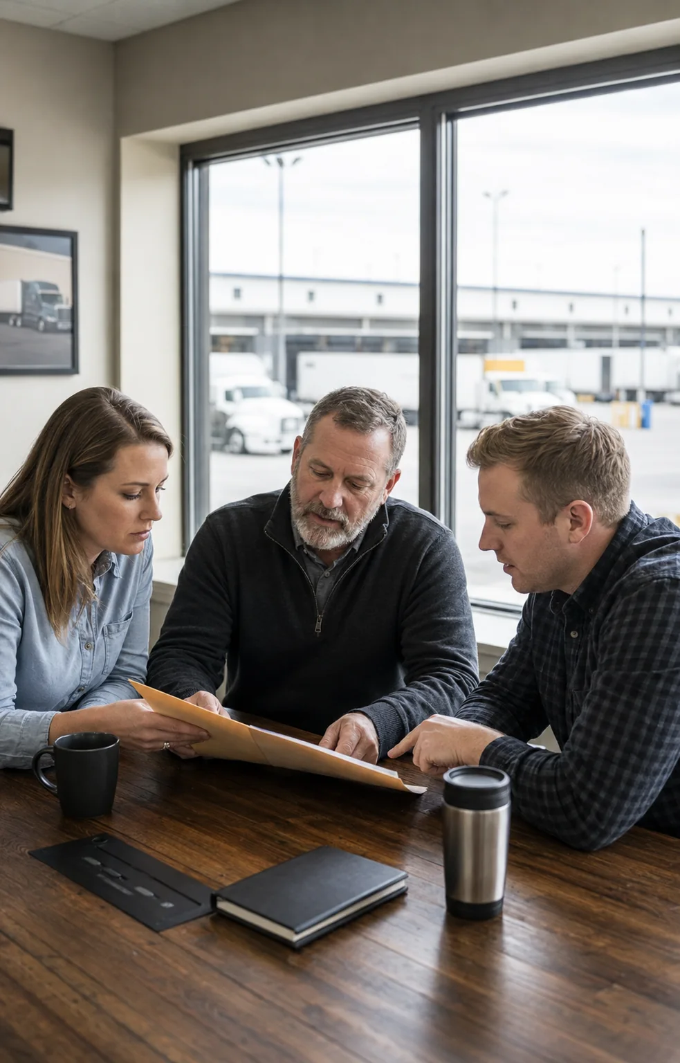 A recruiting team coordinating candidate follow-up around one table