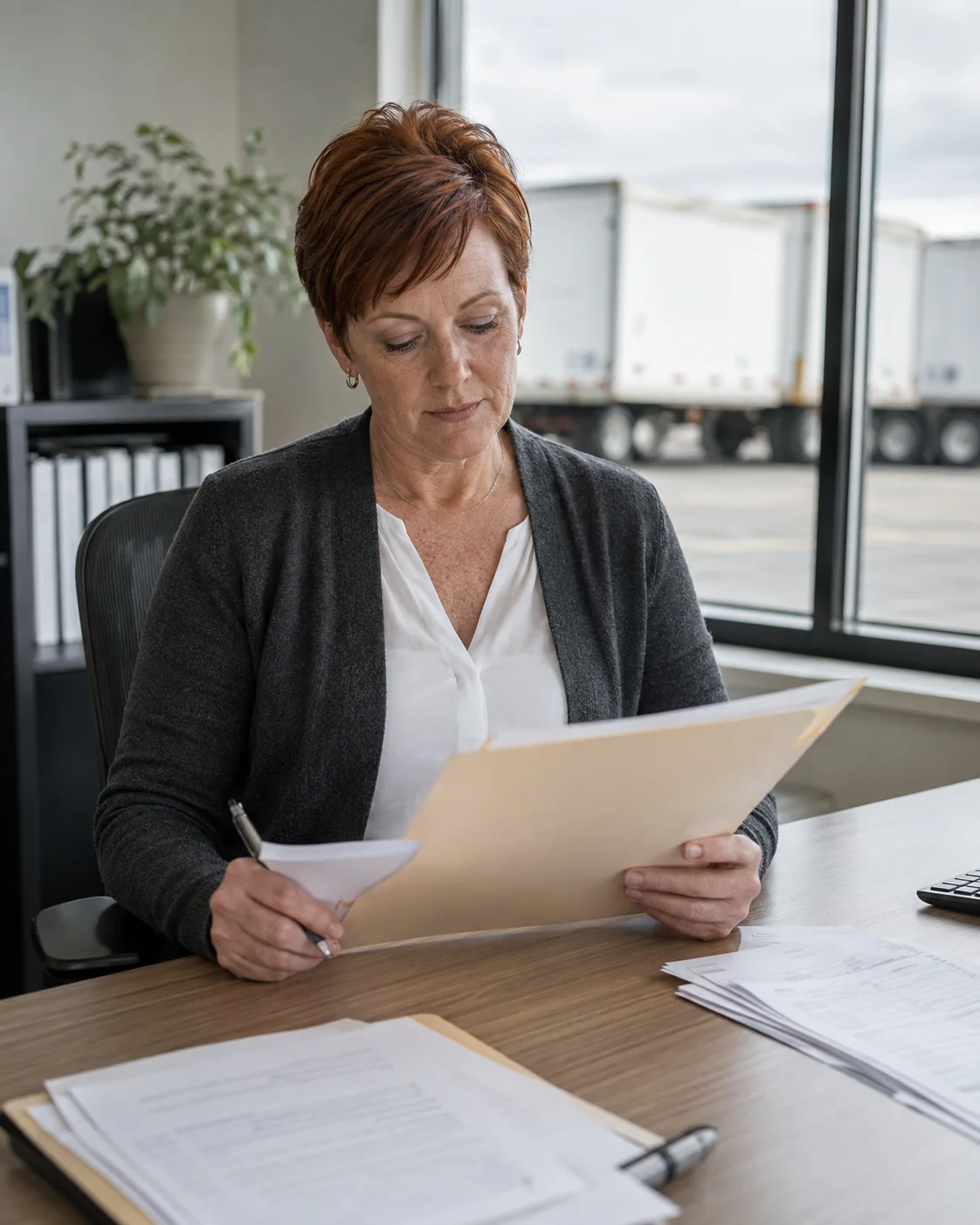 A recruiter reviewing driver experience and qualification notes